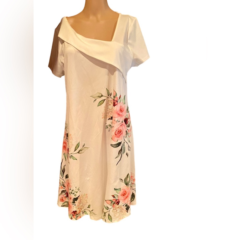 Pull over pink roses dress L